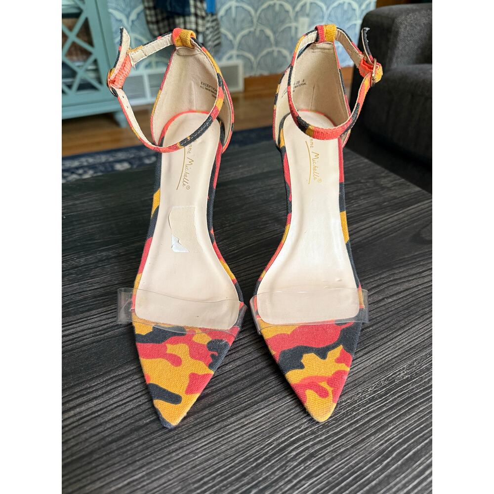 Anne Michelle Exception Irange Camo Stiletto Fashion Shoes Sz. 8